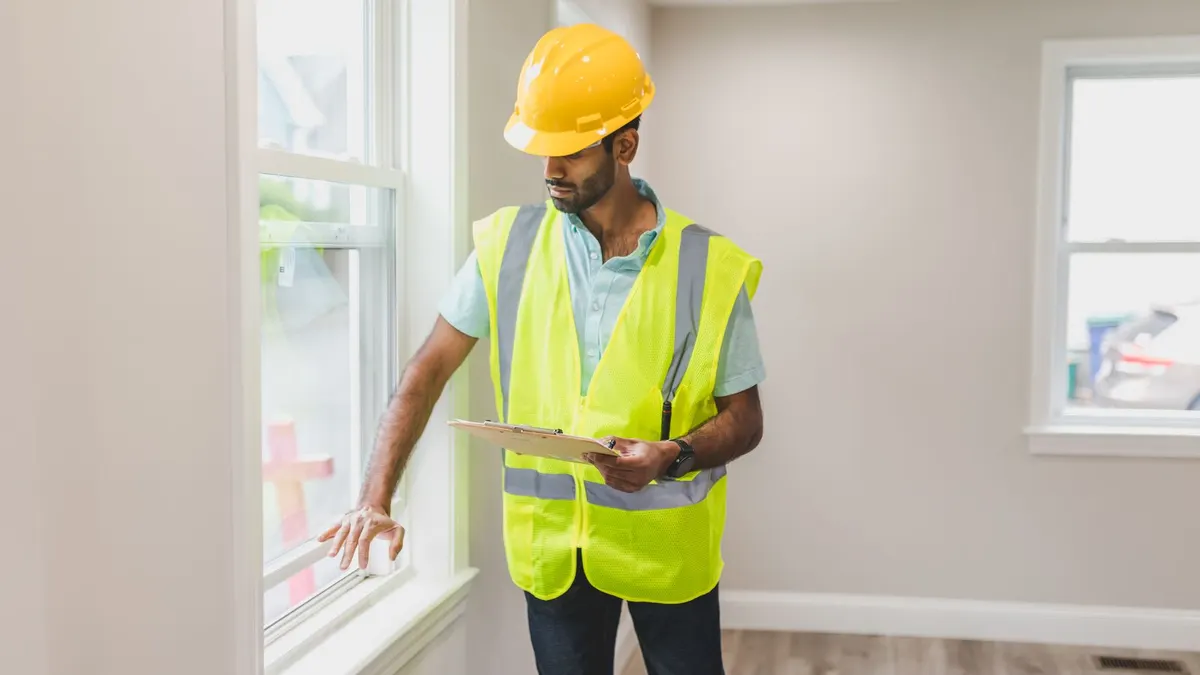 Propriétaire comparant des annonces immobilières et calculant le prix de son appartement sur une table